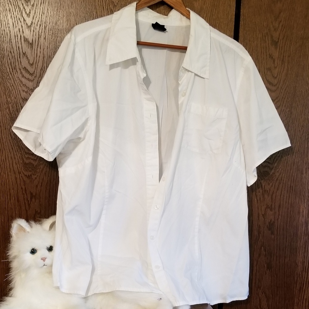 Basic Editions White Button Down Blouse - image 1